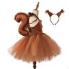 Girls Squirrel Cosplay Dress Tutu Skirt Adjustable Neck