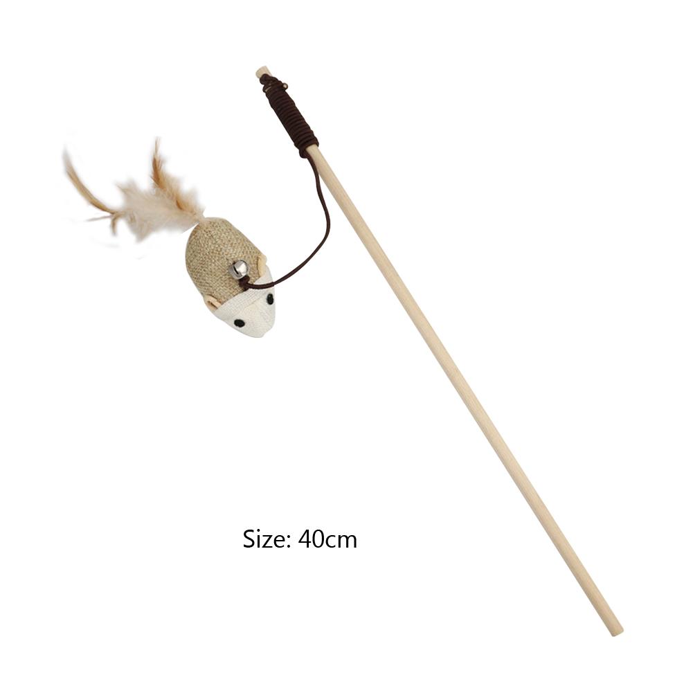Wood Cat Toys Interactive Games Cats Stick Chaser Wand Toy Catnip Filling Improve Pet Relationships for Kitten Playing Supplies