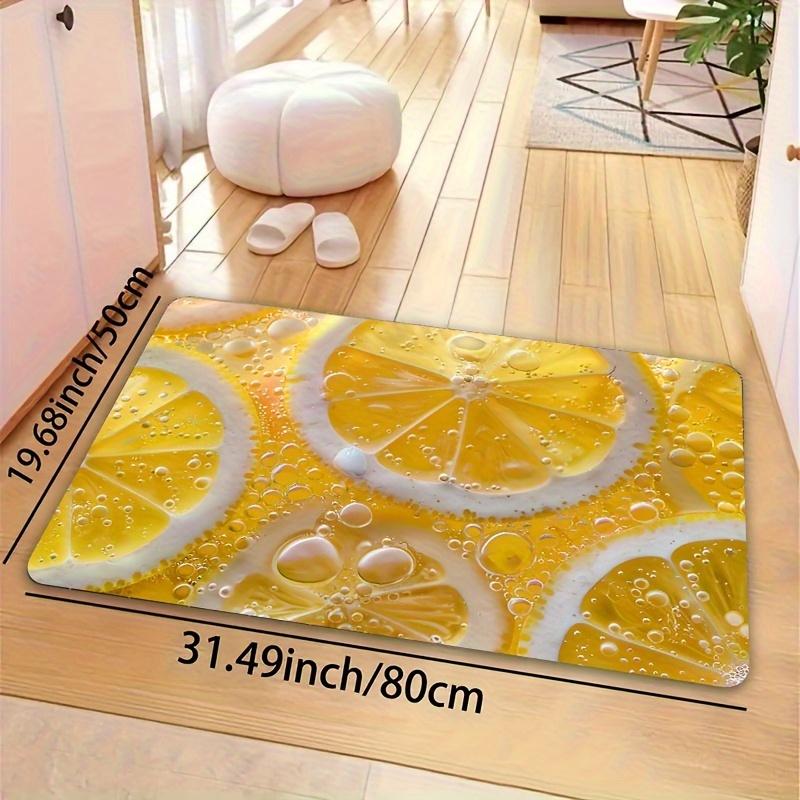 1Pcs Anti Fatigue Kitchen Rugs,  Lemon Fresh  Print Waterproof Non-Slip Thick Cushioned Kitchen Mat Heavy Duty Comfort Standing Mat for Kitchen