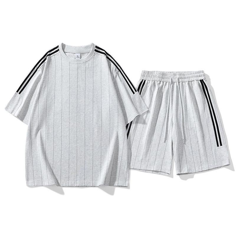 Casual Sports Suit Men's Fashion Thin Loose Short Sleeved T-shirt Shorts Set