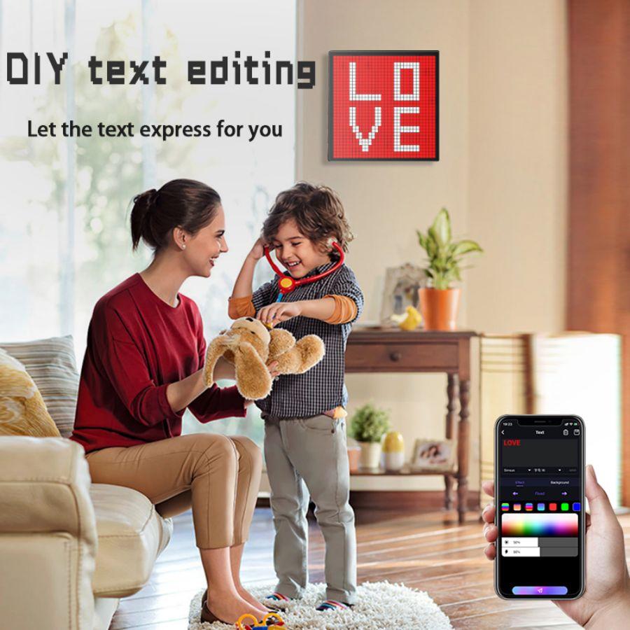Smart LED Matrix Pixel Display RGB DIY Graffiti Bluetooth App Control Art Display For Gaming Room Dekor Kul Animasjonsramme