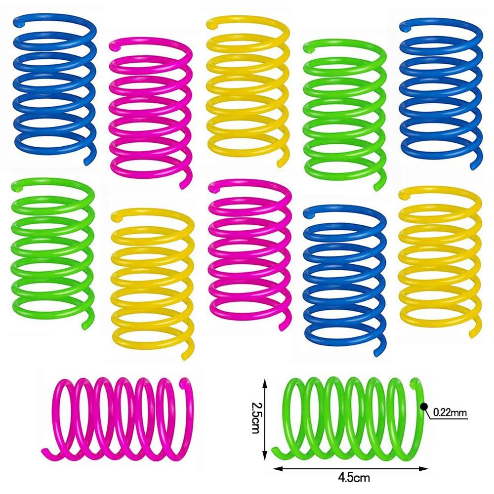 YFFSFDC Cat Toys, Springs, 20 Pieces, 4 Colors, Cat Toys, Spring Toys, Exercise Relief, Stress Relief, Pet Supplies