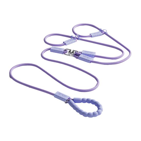 Double-ended P Chain Dog Leash Non-Slip Handle High-Density Nylon Braided Rope Adjustable Length Y-Shaped Pet Leash