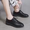 Black Retro British Style Small Leather Shoes Spring New Single Shoes Female Student Flat Bottom Hong Kong Style Casual Loafers