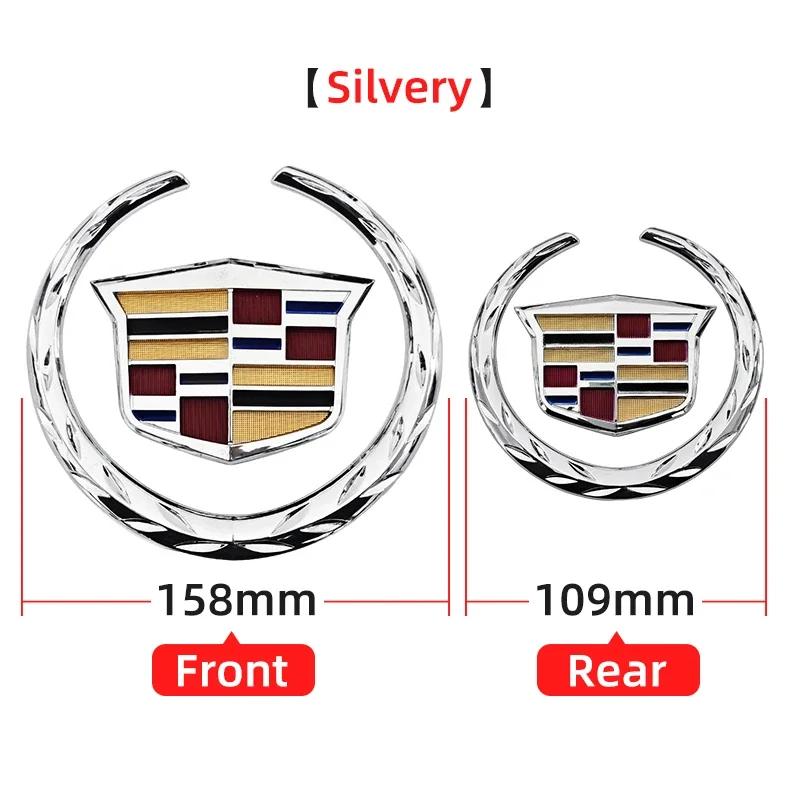 Car Rear Trunk Boot Front Head Grille Badge ABS Plastic Chrome 3D Logo Emblem for Cadillac SRX ATS XTS Auto Sticker Accessories