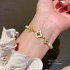 Light Luxury Flower Jewelry Bracelet With Gold Plating And Zircon For Women Gift