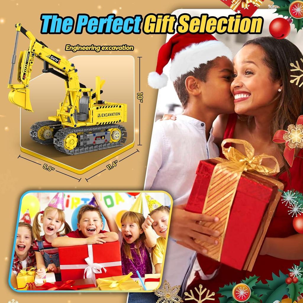 5-in-1 Stem Building Robot,555 PCS Kits for Kids , APP & Remote Control,Excavator Construction Toys, Programmable Erector, Gift