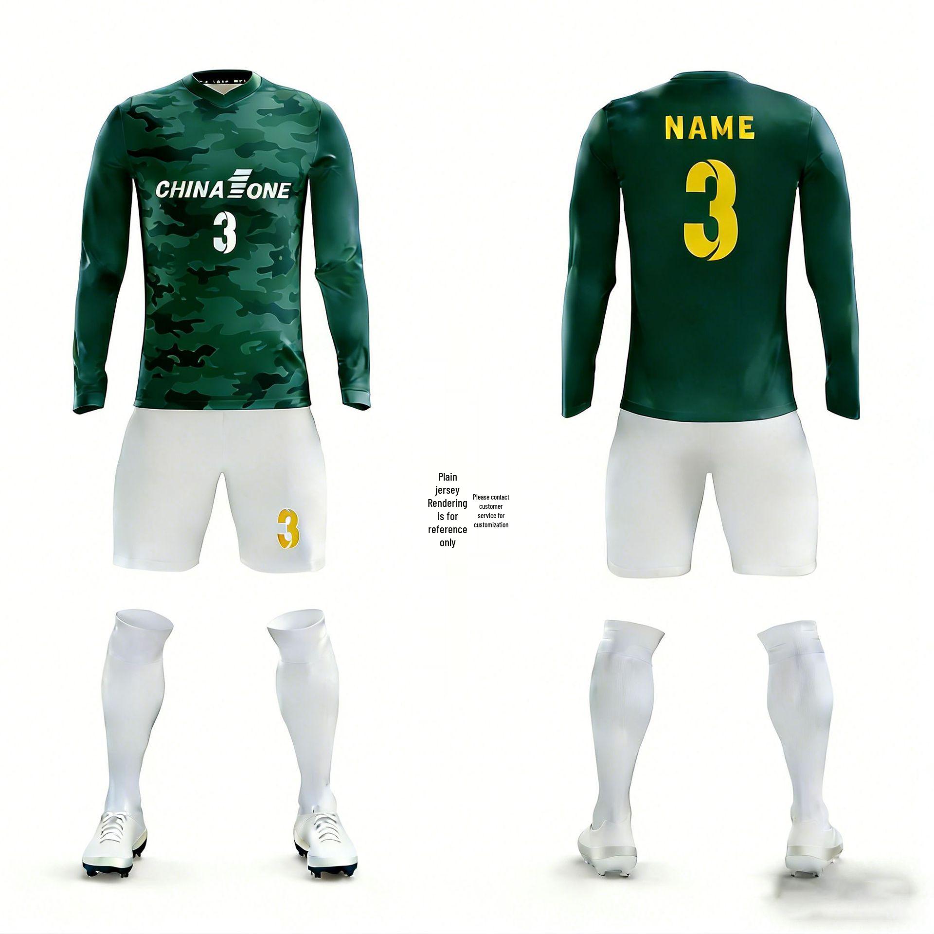 Men s Long Sleeve Football Sportswear Set - Customizable Training and Competition Gear XXXL