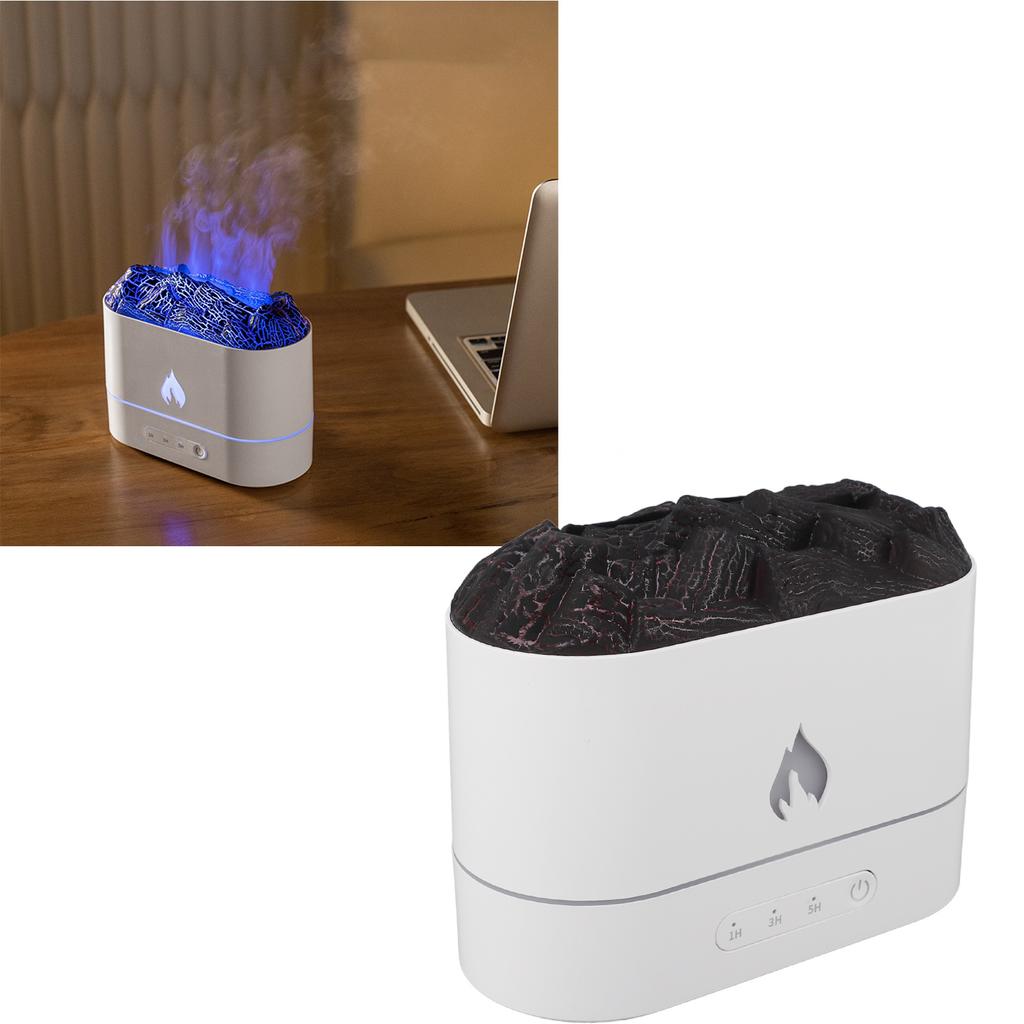 Diffuser 7 Colors Lights Fine Mist Simulated Flame Smart Timer 250ml   Super Quiet USB Charging   Humidifier for Bedroom