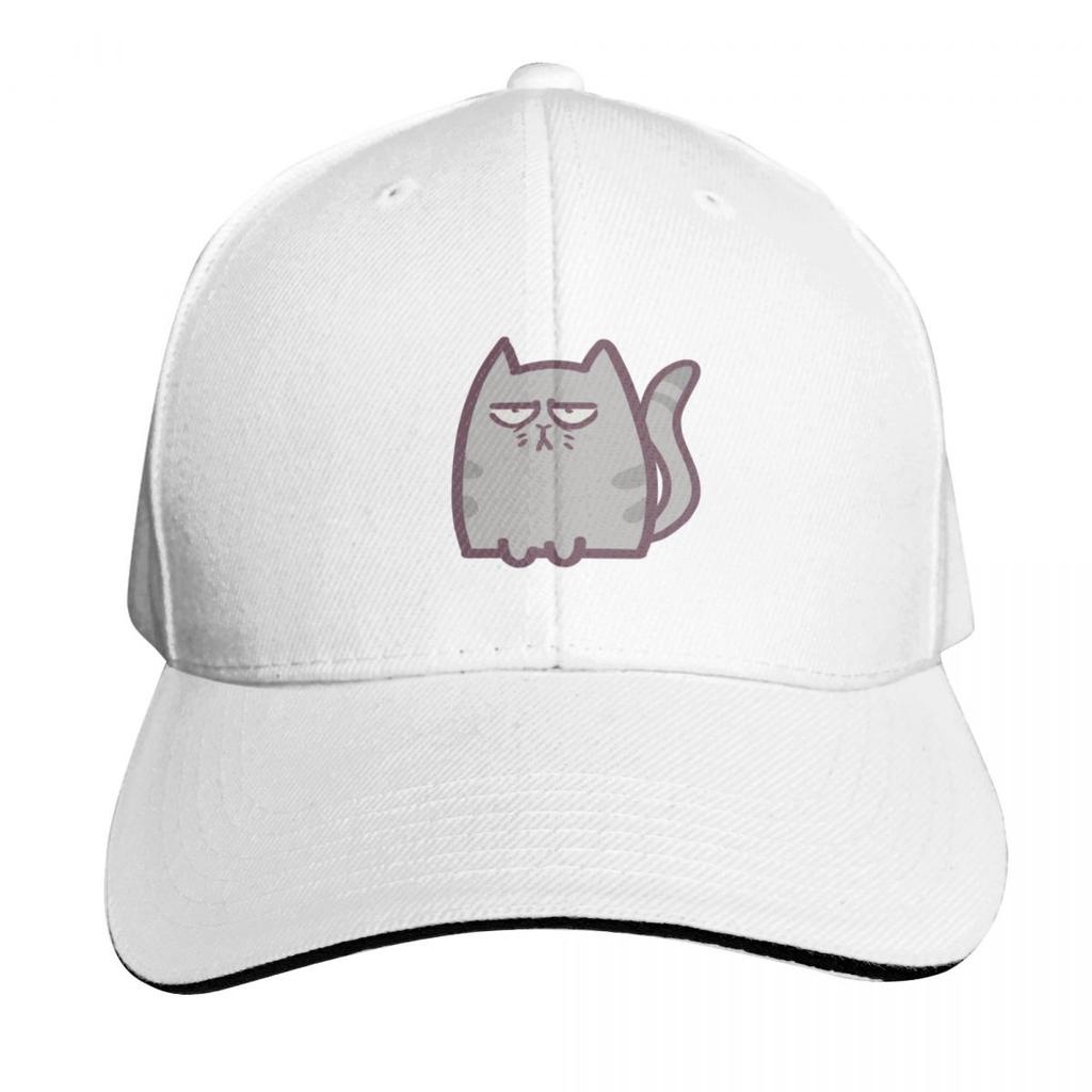 Annoyed Cartoon Cat Baseball Cap Hip Hop Golf Hat Unisex Anime Hat fun hats Unisexs Luxury Womens
