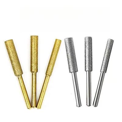 Kuldse teemantkattega silindriline frees 4-5,5 mm kettsae terituskivi viil kettsae teritamine nikerdamine lihvimine elektritööriistade komplekt