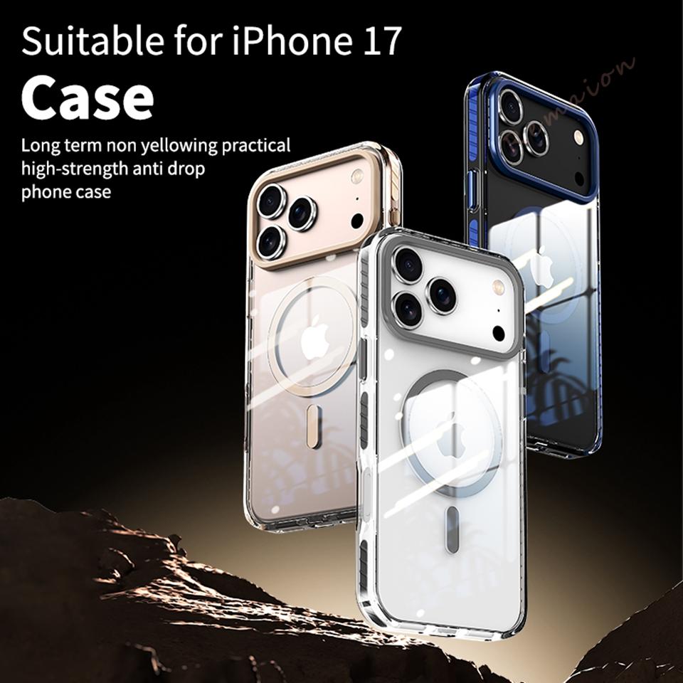 Clear Magnetic Phone Case for For Iphone 17 16 1 14 13 12 11 Pro Max 14 1 Plus 17 Air Official Transparent Protector Cover