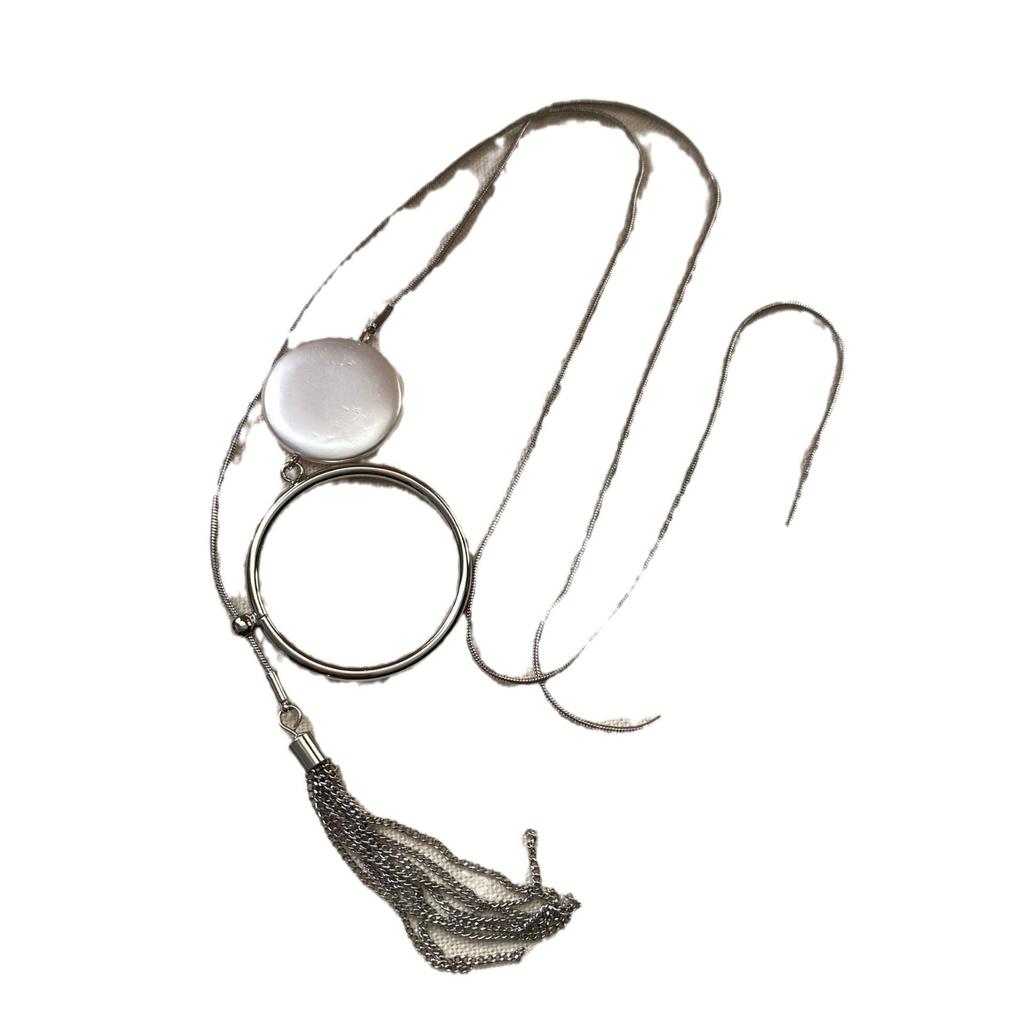 Design Ethnic Style High-End Long Ball Necklace Design Brushed Geometric Fringe Pendant Sweater Chain