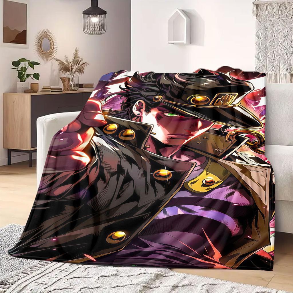 JOJO Anime Flannel Blanket Warm,Comfortable,Suitable for Bedrooms,Sofas,Beds,Chairs,Picnics,Travel