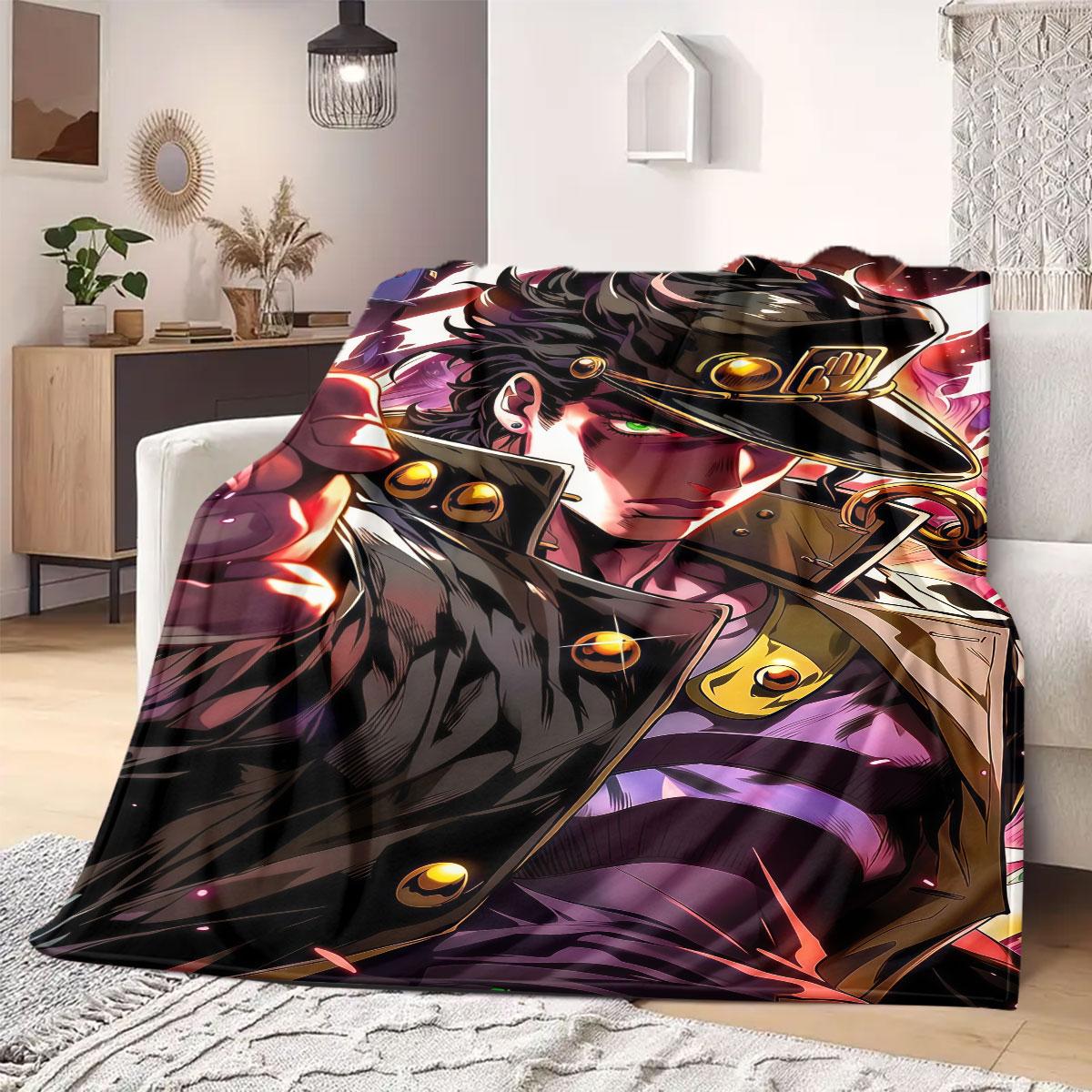 

JOJO anime Flannel Blanket Warm,Comfortable,Suitable for Bedrooms,Sofas,Beds,Chairs,Picnics,Travel 75x90cm
