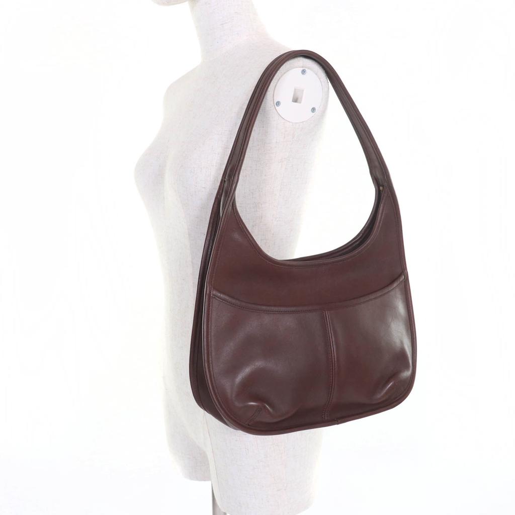 Coach Umhängetasche Ergo Old Globe Halb-Schulter Braun Leder Damen 9033 Gebraucht