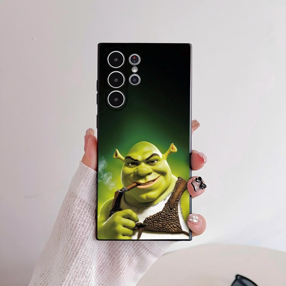Cartoon S-Shrek Funny Phone Case For Samsung Galaxy S25 S24 S22 S23 Ultra S21 S20 Plus 5G Frosted Non-Slip Full Cover Soft Case