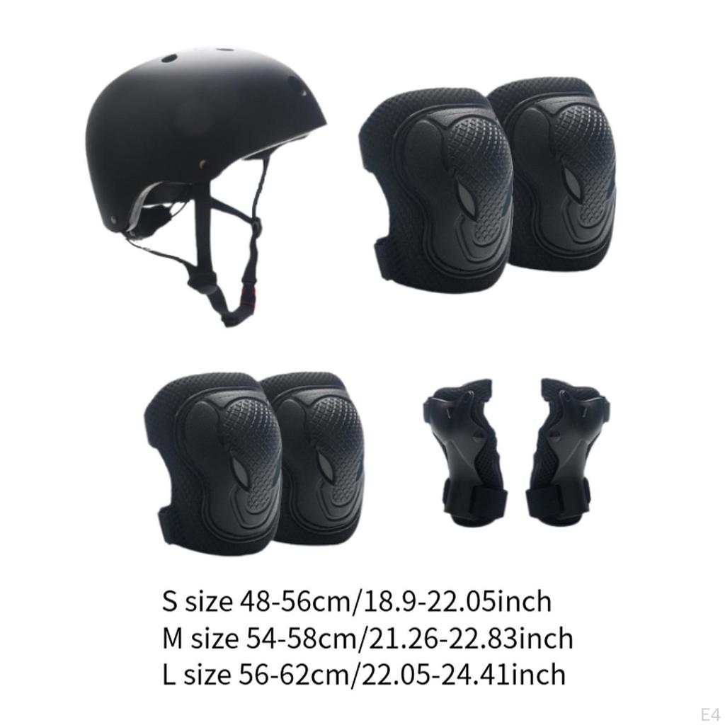 7Pcs/Set Children Cycling Helmet with Knee Elbow Wrist Guards for Multi Sports
