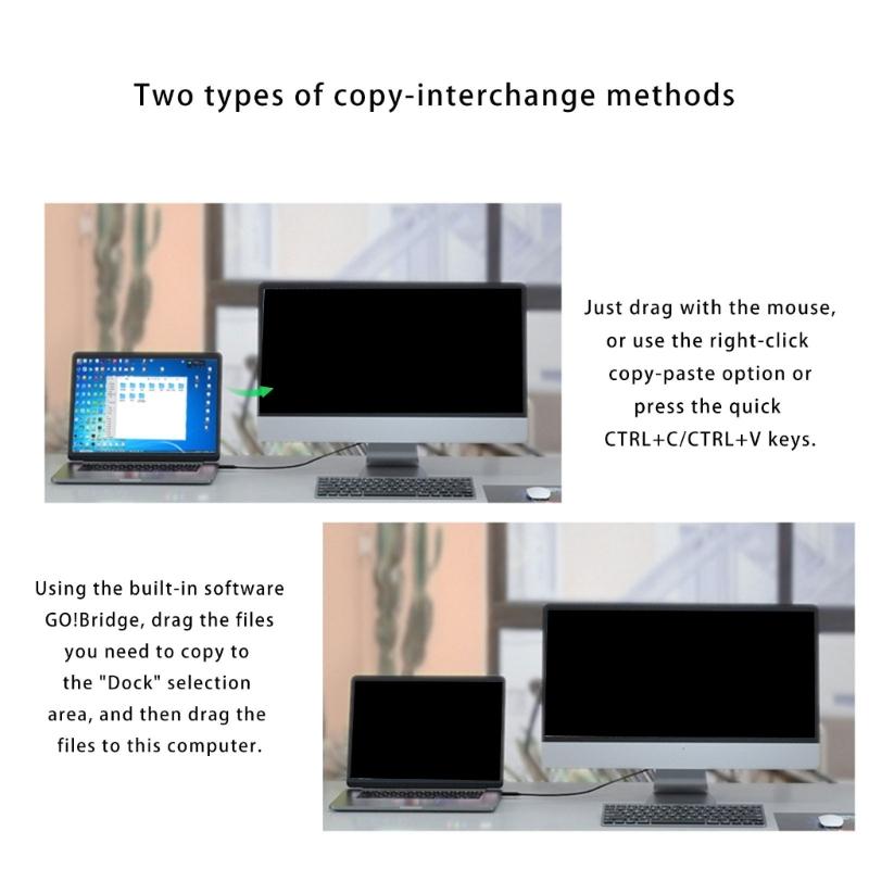 Universal USB +Type C Flexible Extension Cable for PC to PC Wide Operating Systems Data Sync USB2.0/USB3.0 Optional