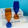 Color Blocking Colored Glass Cup ins wind resistant high-temperature household water cup dessert cup milk tea cup coffee cup