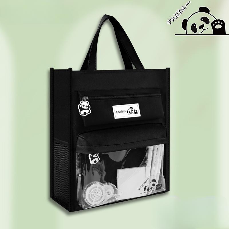 Korean Fashion Canvas Handbags Pretty Woman Cosmetic Bag Large Capacity Zipper Storage Bag Portable Shopping Bag