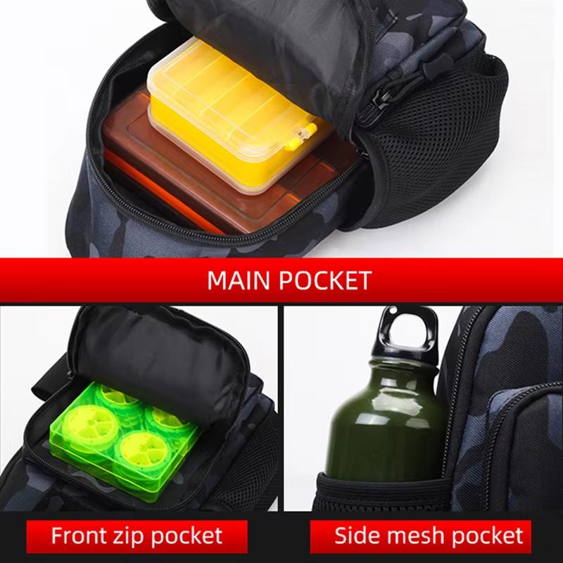 Fischerei Brusttasche Mit Rutenhaltern Taktisch Sport Jagd Rig Tasche Outdoor Wandern Klettern Radfahren Molle Tasche Angelgerät Bauchtasche