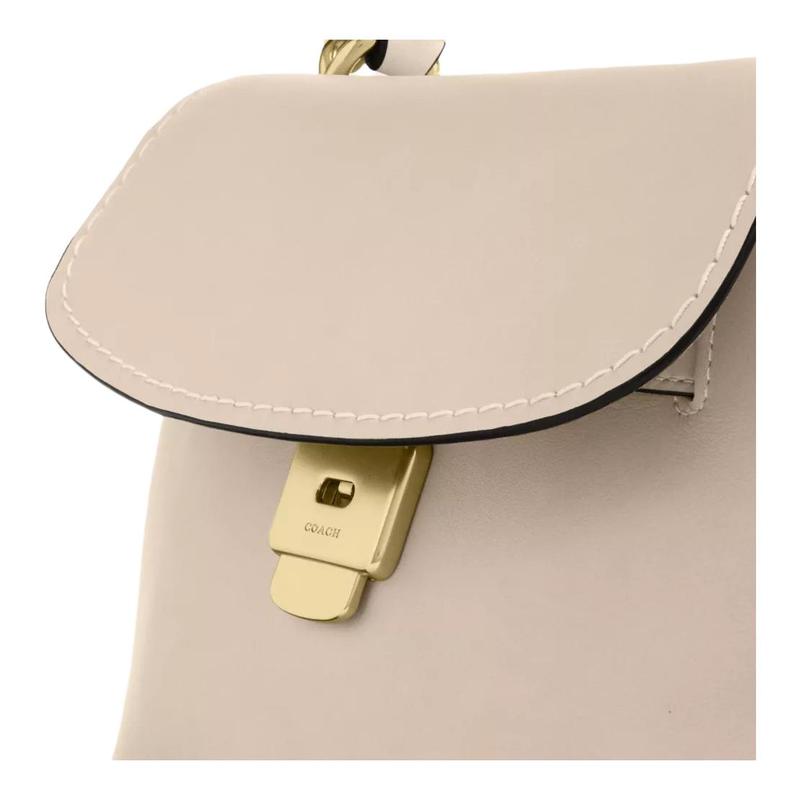 Coach Emory 25 Metallbeschläge Schulter-Crossbody Glattes Leder Handtasche Mittel für Damen Haferflocken