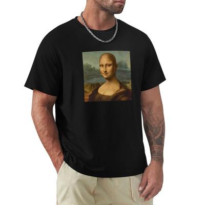 Mona Lisa Monalisa Bald Meme TShirt Funny Costumes Korean Fashion Shirts Men