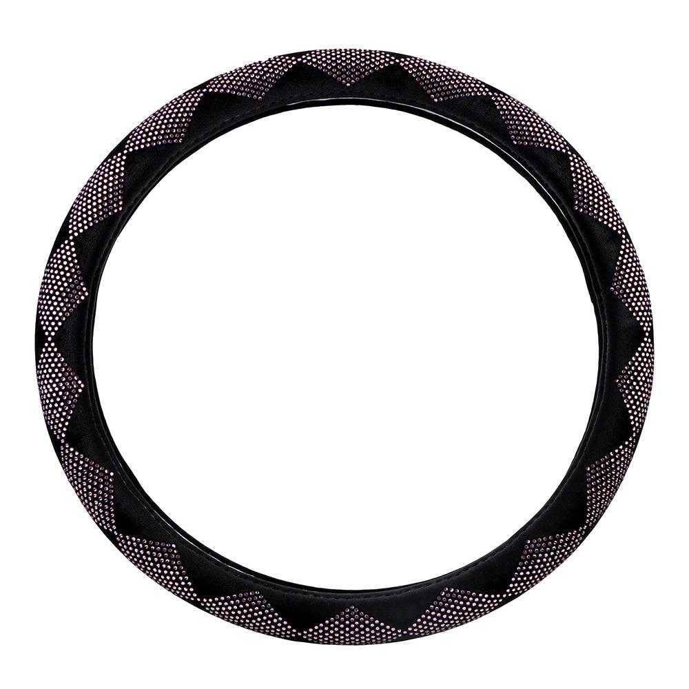 

Car Steering Wheel Covers Plush Colorful Rhinestone Covered Universal Auto Interior Decorations Car-styling 38cm розовый