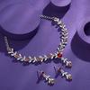 American Diamond Style Silver Plated Necklace with Earrings Jewellery Set for Women – Perfect for Party, Wedding, and Engagement