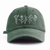 pc Flowers Print Washed Baseball Cap for AdultsMinimalist Retro Style Casual Soft Adjustable Dad Hat Perfect As Gift