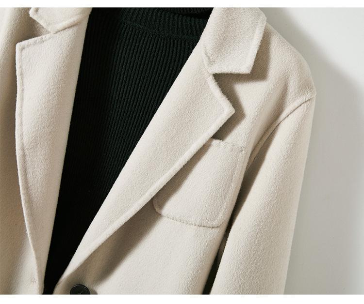 2025 Women's Autumn/Winter Slimming Wool Blazer – Elegant Double-Faced Wool Coat for Commuting