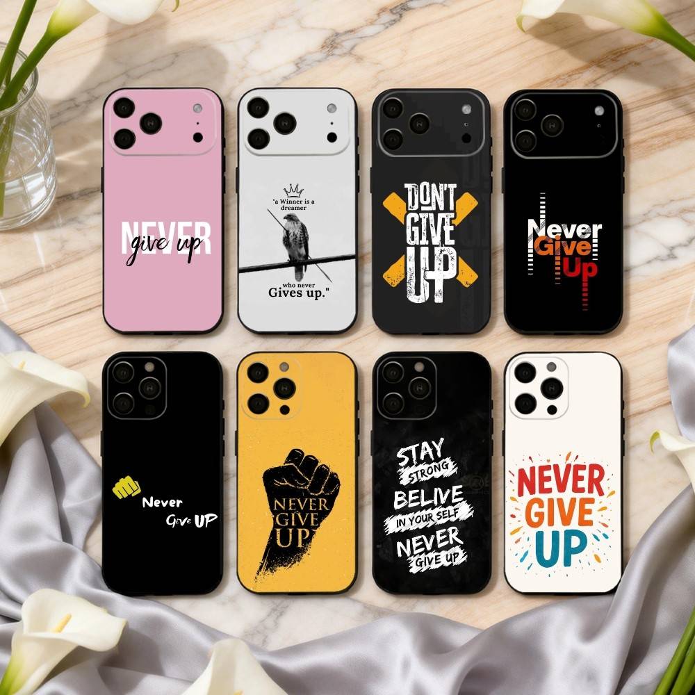 Custodia per Telefono N-Never G-give U-up Per iPhone 17pro, 16,15,14,13,12,11 X XR Plus, Altri Cover Morbida Nera