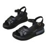 Sandalen Damen neu Sommer Ein-Wort mit Keilabsatz Damen Erhöhung Muffin Schuhe Plateausandalen