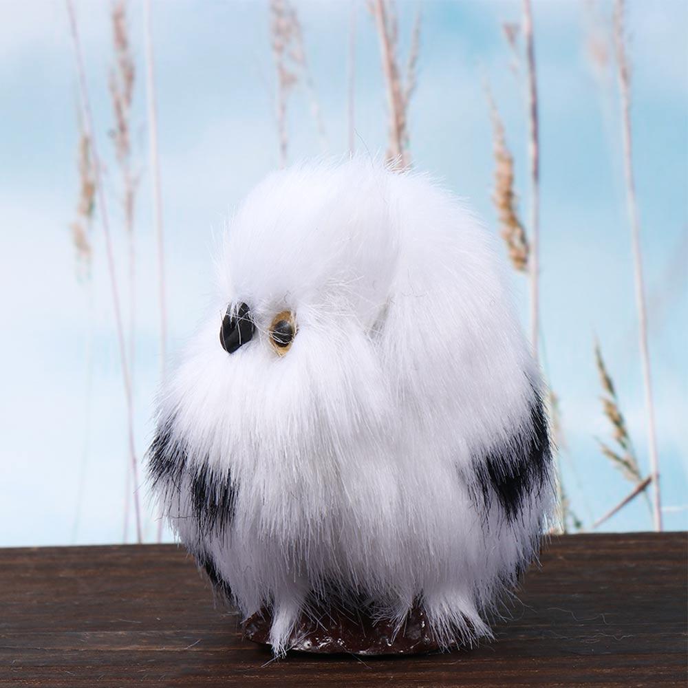 Figurines Furry Bird Garden Decor Artificial Owl Owl Ornament Owl Plush Toys Lifelike Animal Owl