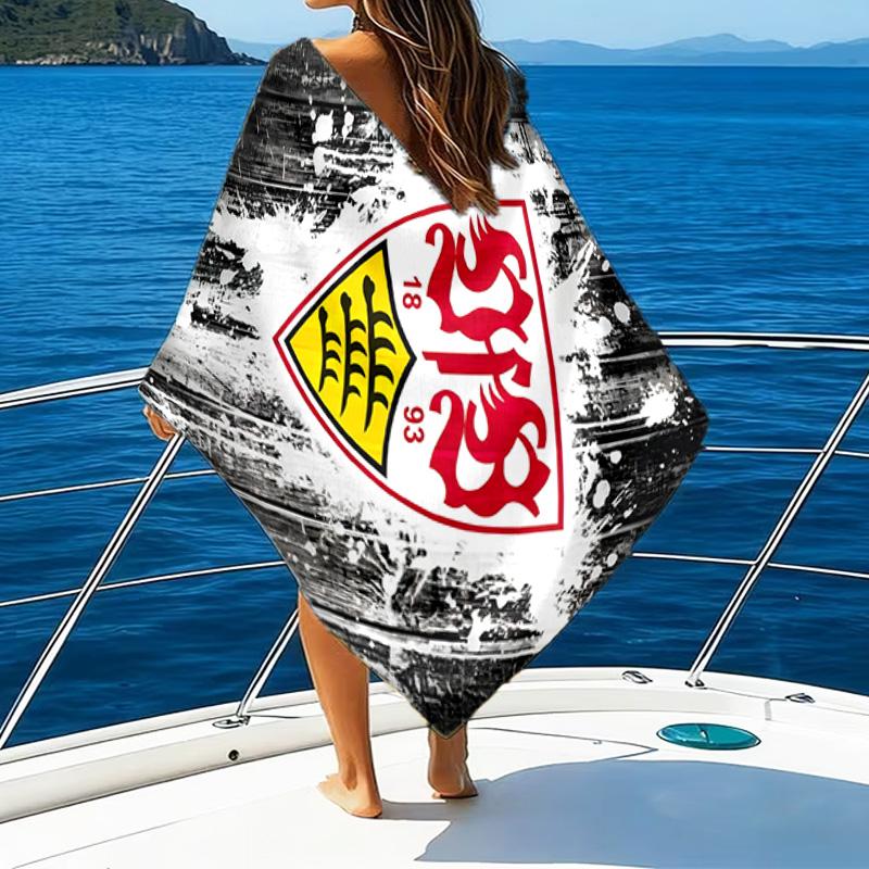 Vfb Fc Crest Printed Beach Towel, Super Soft Microfiber, Perfect Gift Birthday, for Pool, Beach, Travel, for family and friends