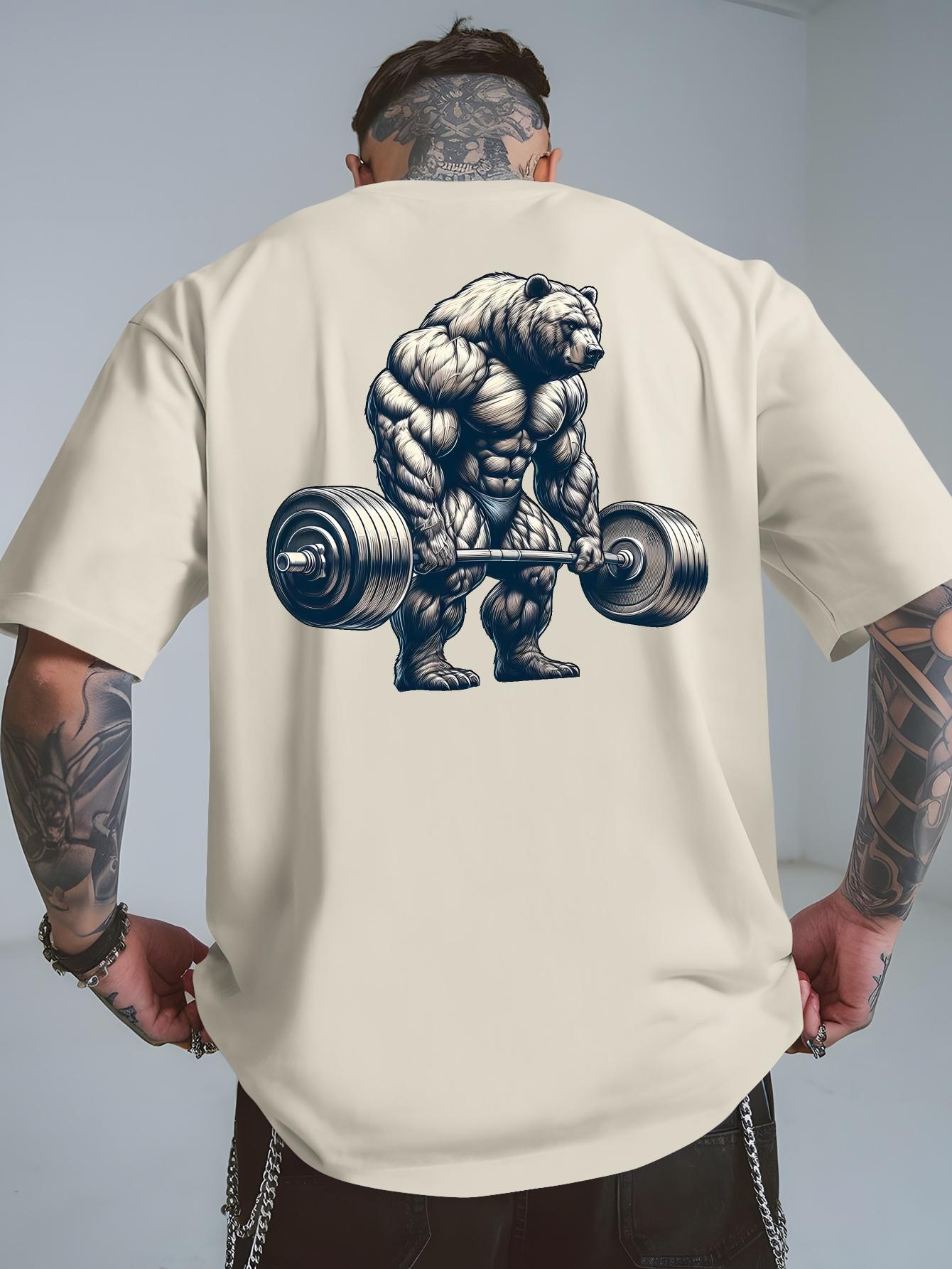 

Bear Fitness Design T Shir Men s Cotton Tee Women Summer Oversized Novelty Streetwear Streetwear Casual Trendy Top Unisex S разноцветный