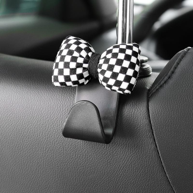 2PCS Cute Cartoon Black Coal Balls Car Seat Back Hooks Storage Vehicle Headrest Organizer Hanger for Groceries Bag Decoration
