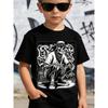 Boys Crewneck Short Sleeve Tee, Cool Chicano Mexican Gangster Skeleton Print Comfort Casual Top