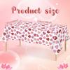 3 Pcs Valentines Day Tablecloth, Pink Love Heart Plastic Table Cover, Valentines Disposable Rectangle Table Cloth for Valentine’s Day Wedding