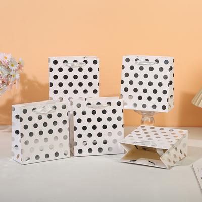 12pcs Polka Dot Gift Bags With Straps Paper Party Favor Bags For Weddings Birthdays Baby Showers Boutique Gifts For Event
