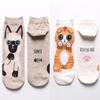 Animal Cotton Socks Women Autumn Winter Cute Cartoon Cat Dog Parttern Mid Tube Sock Kawaii Female Girl Funny Floor Sleep Socks