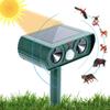 Solar Ultrasonic Animal Repeller for Birds, Dogs, Cats, Snakes, Insects, and Rodents - Outdoor Use for Orchards