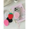 1 Cute Strawberry-Shaped Double-Sided 23-Piece Thickened Anti-Slip Phone Sticker Power Bank Phone Case Back Sticker Silicone Suction Cup -