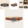 Punk Leather Belt With Alloy Buckle And Snap Closure For Casual Streetwear