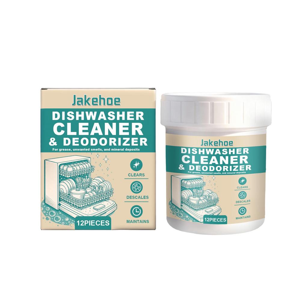 Jakehoe Dishwasher Cleaning Tablets - Daily Oil & Stain Removal, Brightening Formula for Household Dishwashers