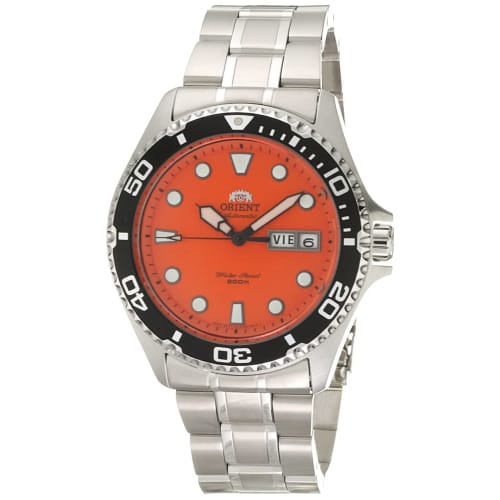 

Orient Mako 2 & Ray 2 Men s Automatic Mechanical Sports Diver s Watch, Ray 2 Orange, 42mm, with Bracelet