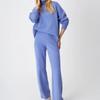 Autumn Winter 2 Pieces Women Sets Knitted Tracksuit Turtleneck Sweater and Straight Jogging Pants Suits