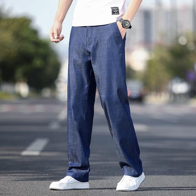 

Мужские весенние джинсы свободного кроя из мягкого денима - дышащие и удобные повседневные брюки 34