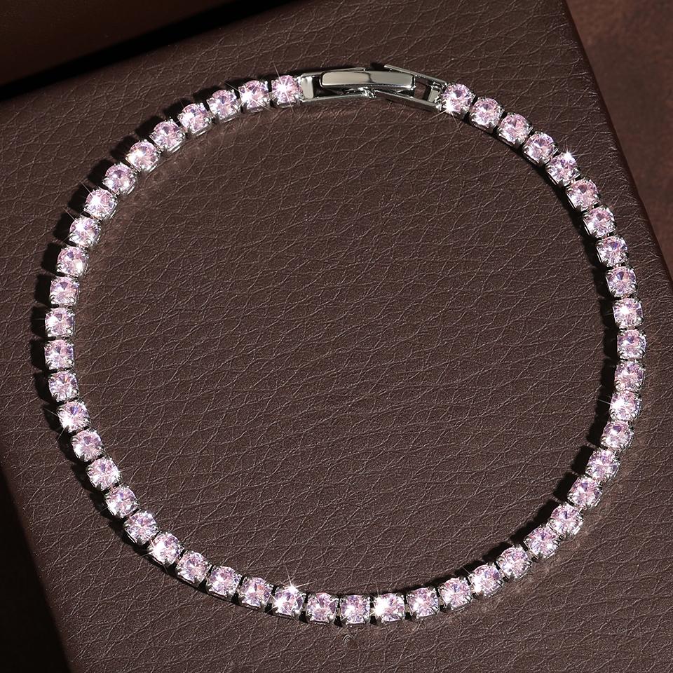 Fashion Zirconia Tennis Bracelet For Women Crystal Charm Designer Tennis Thin Chain Bracelet On Hand Wedding Jewelry